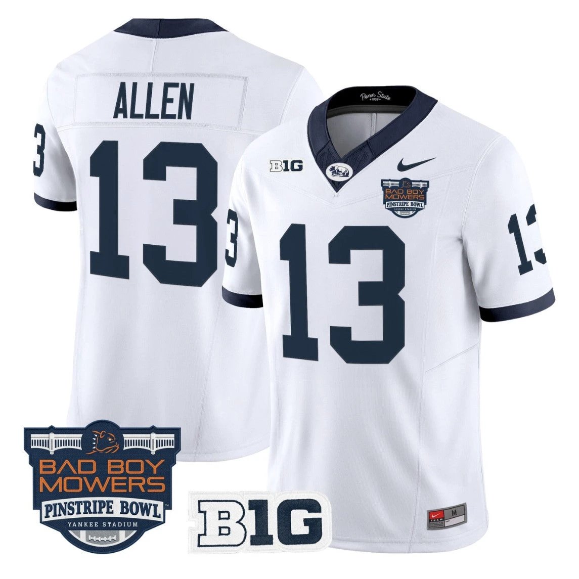 Kaytron Allen Jersey #13 Penn State Throwback Pinstripe Bowl Stitched by My Store NCAA Football Jerseys
