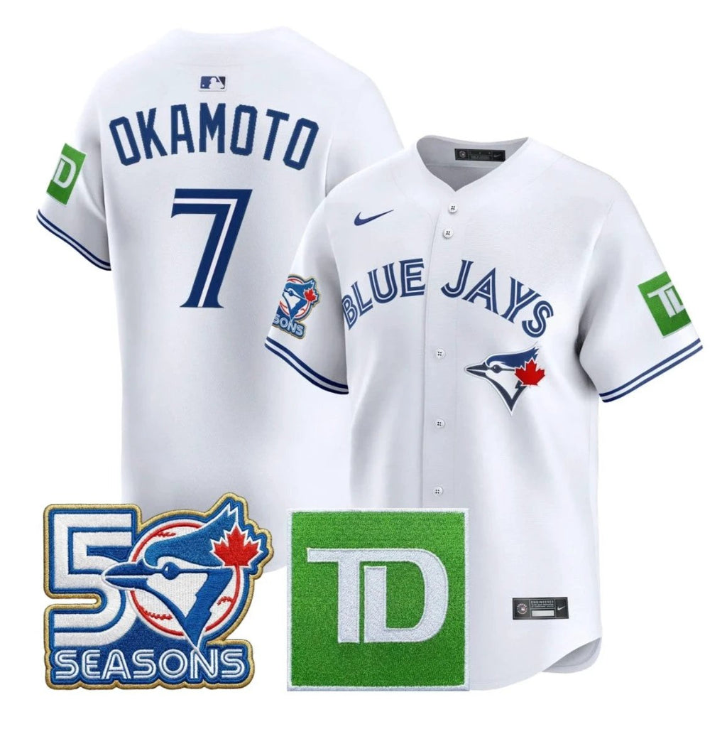 Kazuma Okamoto #7 Toronto Blue Jays White Jersey - All Stitched by My Store