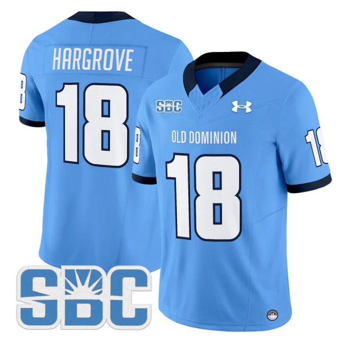 Ke'Travion Hargrove Jersey #18 Old Dominion Monarchs 2025 Vapor Stitched Blue by My Store NCAA Football Jerseys