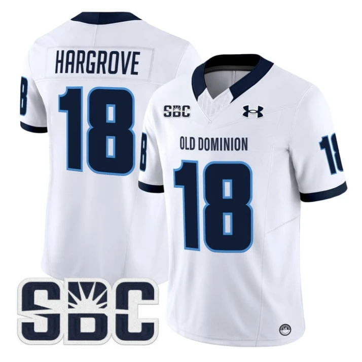 Ke'Travion Hargrove Jersey #18 Old Dominion Monarchs 2025 Vapor Stitched White by My Store NCAA Football Jerseys