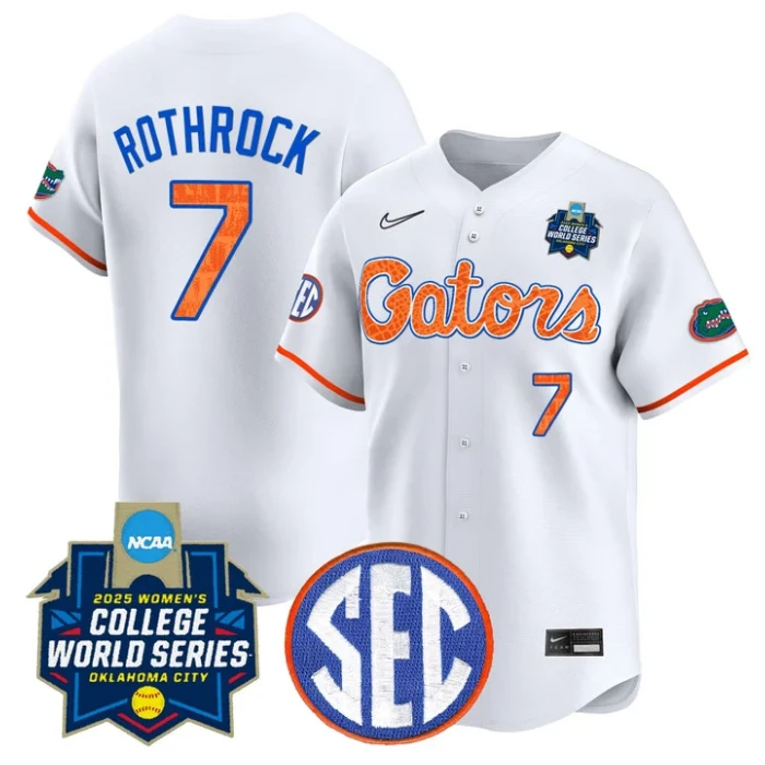 Keagan Rothrock Jersey #7 Florida Gators Softball 2025 World Series Stitched White Limited by My Store