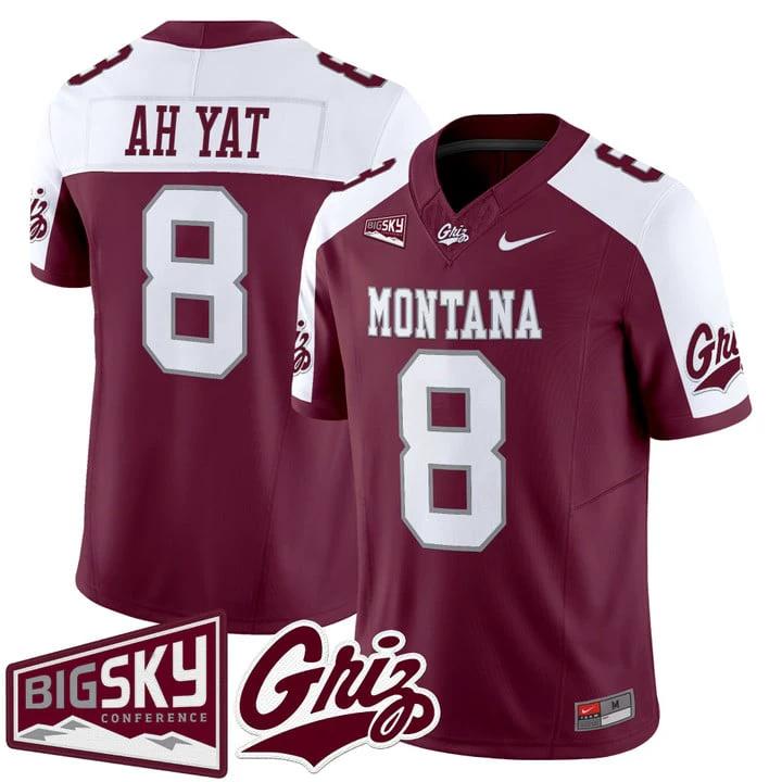 Keali'i Ah Yat Jersey #8 Montana Grizzlies 2025 Vapor Limited Stitched by My Store NCAA Football Jerseys