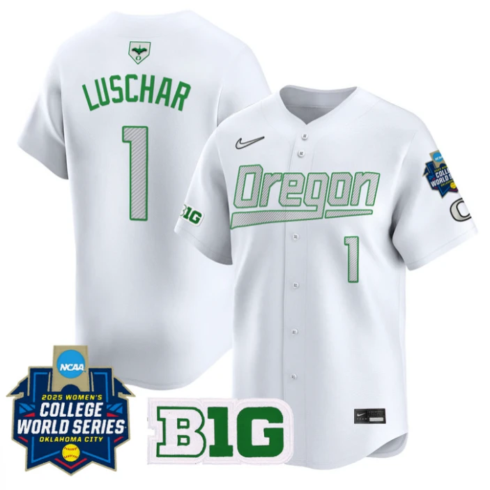 Kedre Luschar Jersey #1 Oregon Ducks Softball 2025 World Series Stitched White by My Store