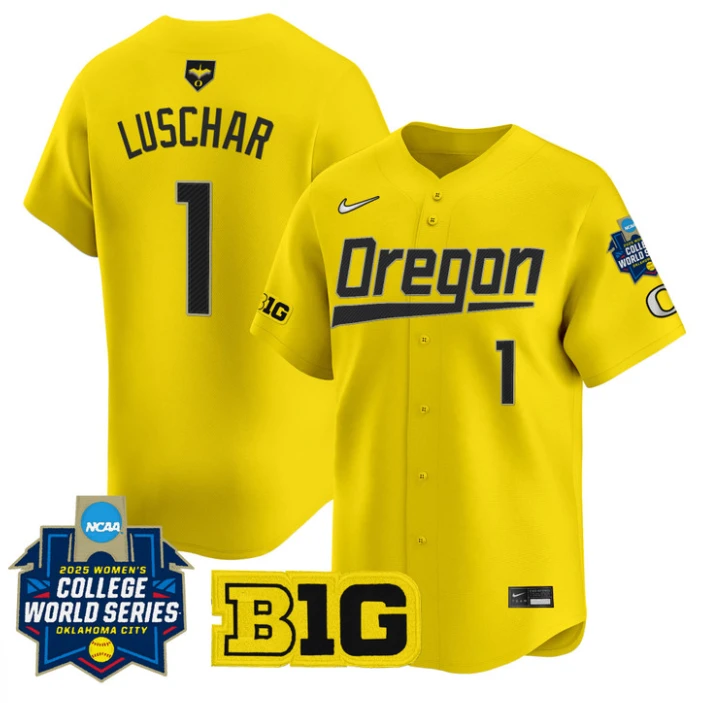 Kedre Luschar Jersey #1 Oregon Ducks Softball 2025 World Series Stitched Yellow by My Store
