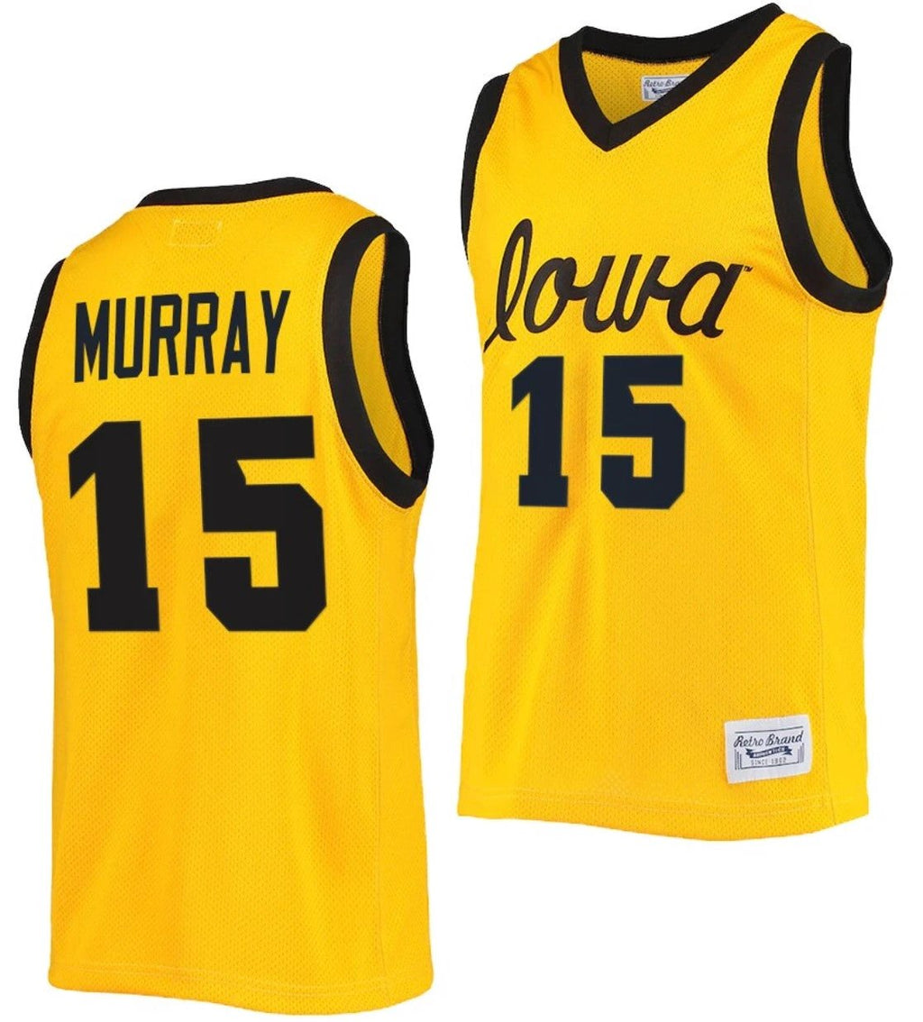 Keegan Murray Jersey Iowa Hawkeyes College Basketball Classic Gold #15 by My store basketball