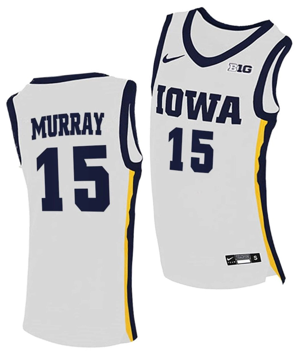 Keegan Murray Jersey Iowa Hawkeyes College Basketball White #15 by My store basketball