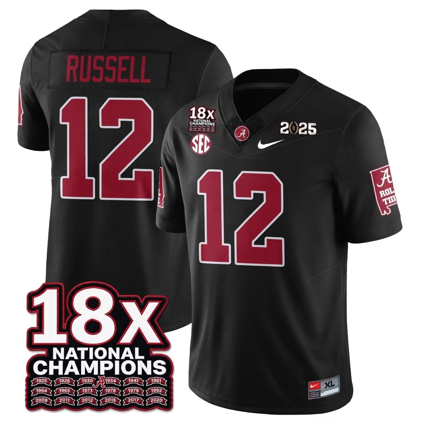 Keelon Russell Jersey #12 Alabama Crimson 18x-Time National Champions by My Store NCAA Football Jerseys