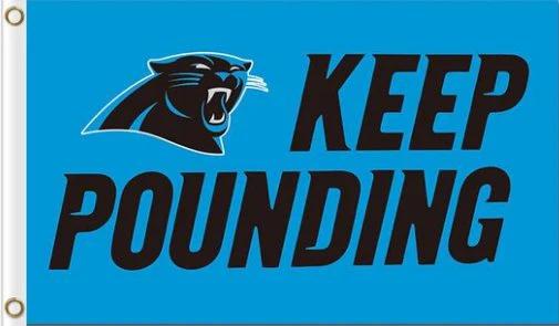 Keep Pounding Carolina Panthers Blue Flag 3X5 Ft Polyester Banner USA 90x150cm by flagsjustdoit