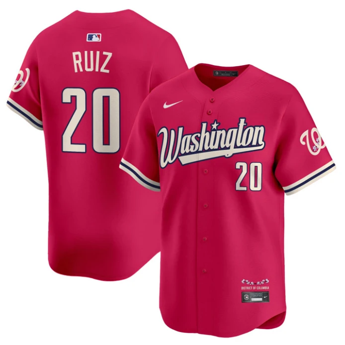 Keibert Ruiz Jersey #20 Washington Nationals Vapor Limited All Stitched Pink by My Store