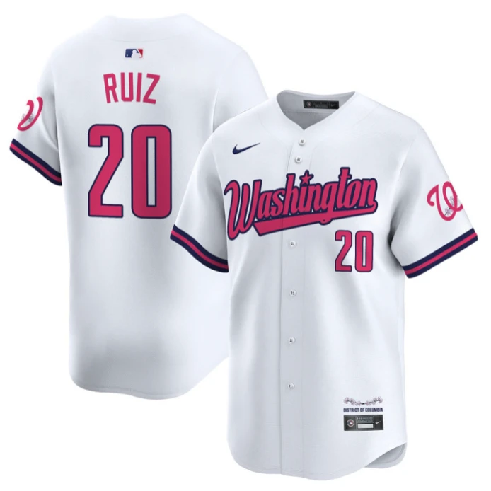 Keibert Ruiz Jersey #20 Washington Nationals Vapor Limited All Stitched White by My Store