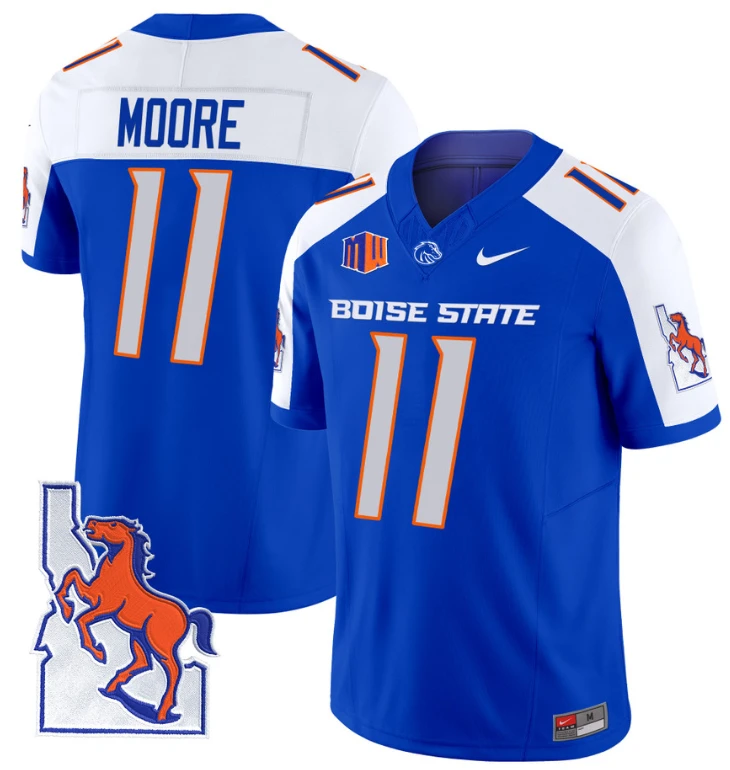 Kellen Moore Jersey #11 Boise State Broncos 2024 Map Patch Vapor Football Royal Alternate by My Store