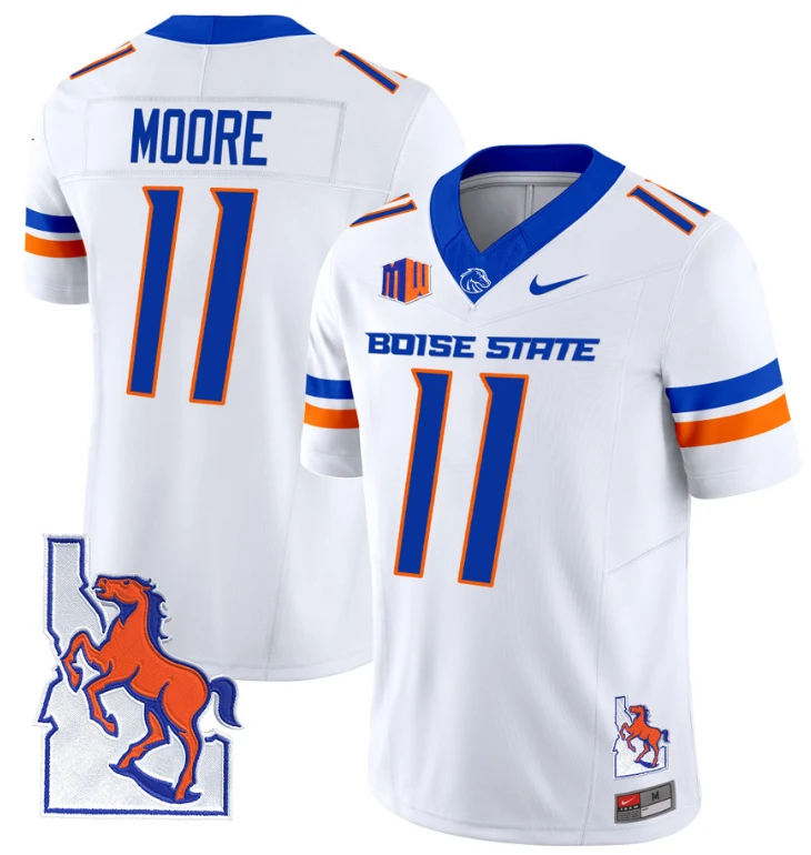 Kellen Moore Jersey #11 Boise State Broncos 2024 Map Patch Vapor Football White by My Store