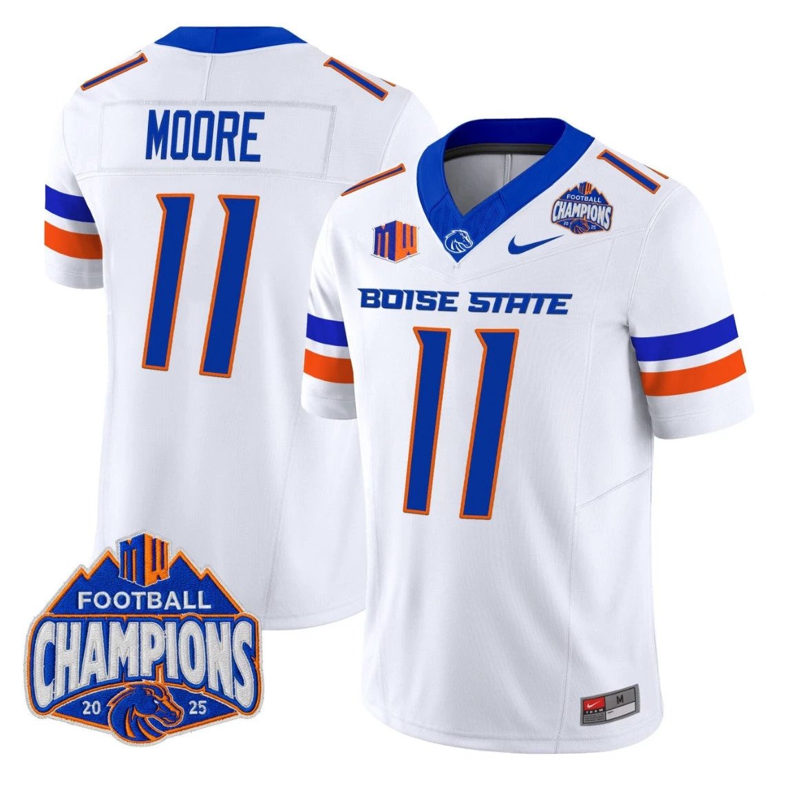 Kellen Moore Jersey #11 Boise State Broncos 2025 Mountain West Champions White by NCAA Football Jersey