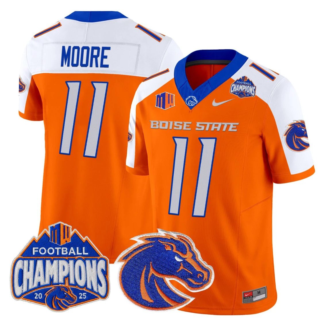Kellen Moore Jersey #11 Boise State Broncos 2025 Mountain West Champions by My Store NCAA Football Jerseys
