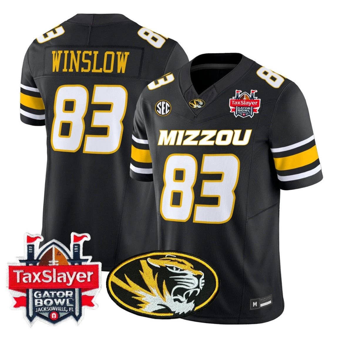 Kellen Winslow Jersey #83 Missouri Tigers 2025 Gator Bowl Vapor Stitched by My Store NCAA Football Jerseys