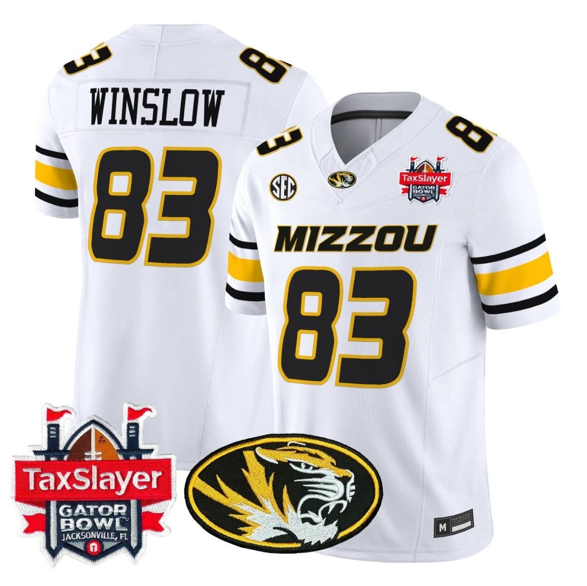 Kellen Winslow Jersey #83 Missouri Tigers 2025 Gator Bowl Vapor Stitched by My Store NCAA Football Jerseys