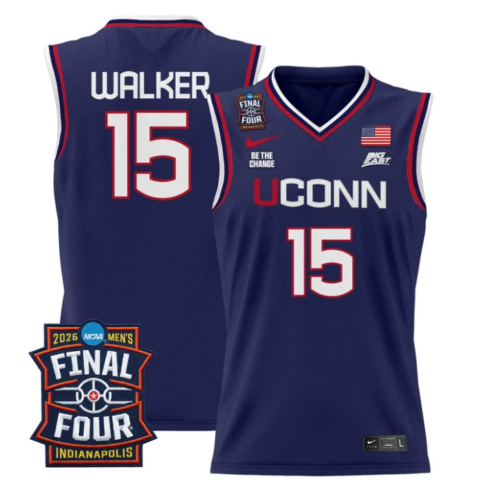 Kemba Walker Jersey #15 UConn Huskies 2026 Final Four Patch Stitched by My store basketball