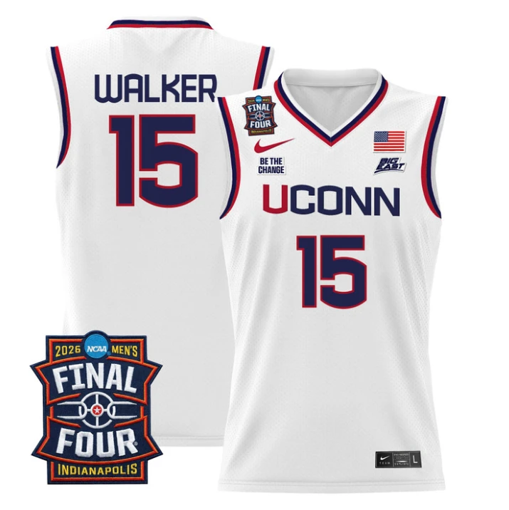 Kemba Walker Jersey #15 UConn Huskies 2026 Final Four Patch Stitched by My store basketball