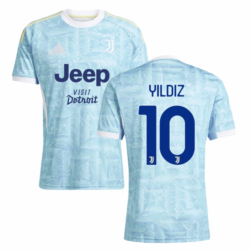 Kenan Yıldız 10 Juventus 2025-26 Away Match Jersey – Light Blue by Soccer Jersey