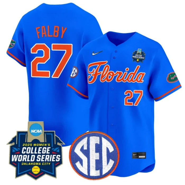 Kendra Falby Jersey #27 Florida Gators Softball 2025 World Series Stitched Royal by My Store