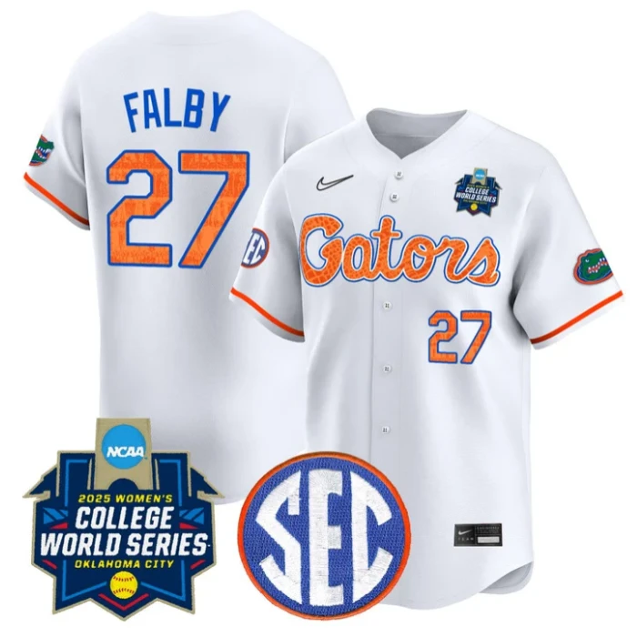 Kendra Falby Jersey #27 Florida Gators Softball 2025 World Series Stitched White Limited by My Store