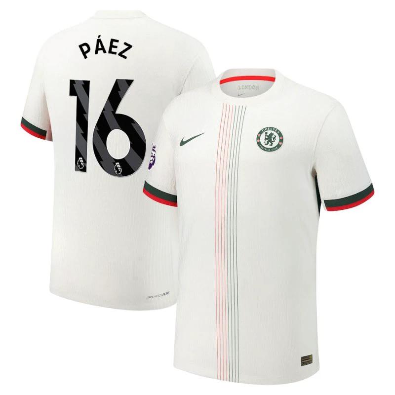 Kendry Paez #16 Chelsea 2025-26 Away Match Jersey – White by Soccer Jersey