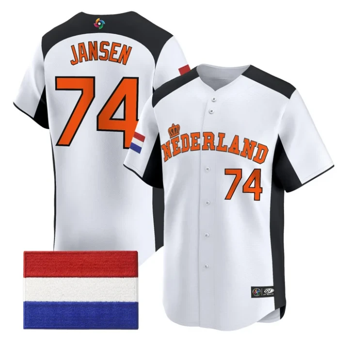 Kenley Jansen Jersey #74 Team Netherlands 2026 World Baseball Stitched by My Store