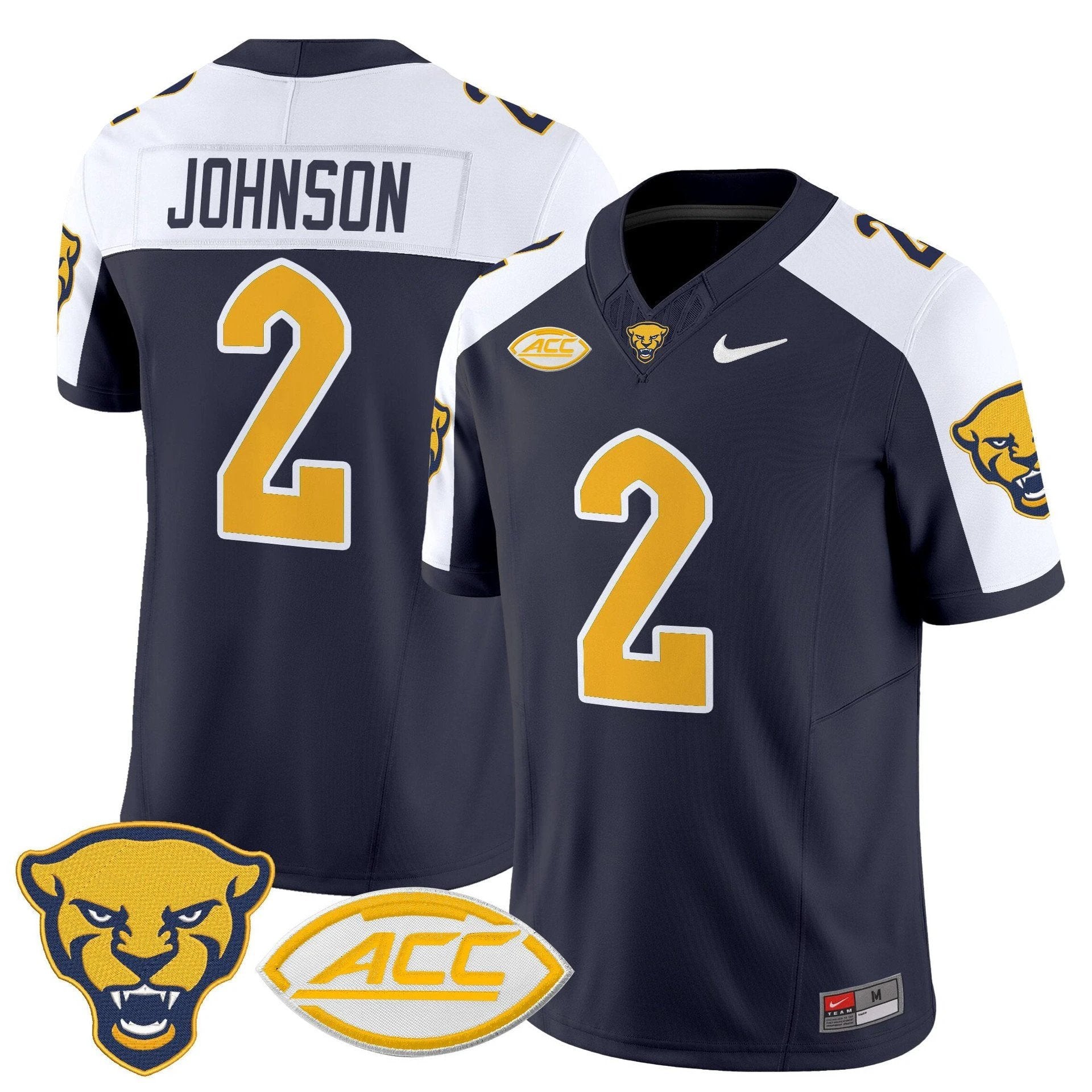 Kenny Johnson Jersey #2 Pittsburgh Panthers 2025 Limited Stitched by My Store NCAA Football Jerseys