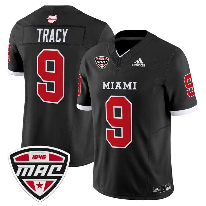 Kenny Tracy Jersey #9 Miami OH RedHawks 2025 Vapor Limited Stitched by My Store NCAA Football Jerseys