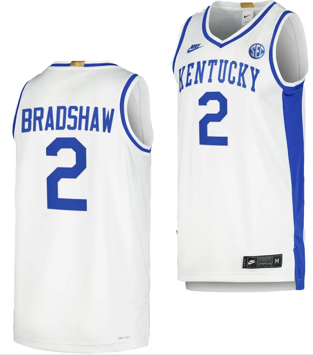 Kentucky Wildcats Aaron Bradshaw Jersey #2 Limited Retro Basketball White 2023-24 by My store basketball