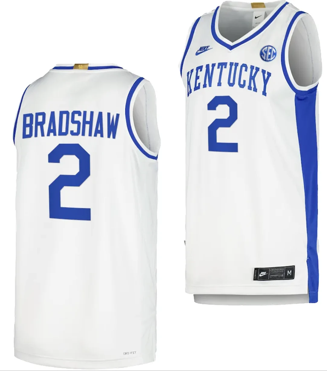 Kentucky Wildcats Aaron Bradshaw Jersey #2 Limited Retro Basketball White 2023-24 by My store basketball