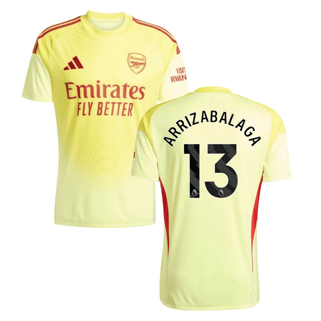 Kepa Arrizabalaga 13 Arsenal 2025-26 Home Goalkeeper Match Jersey – Yellow by Soccer Jersey