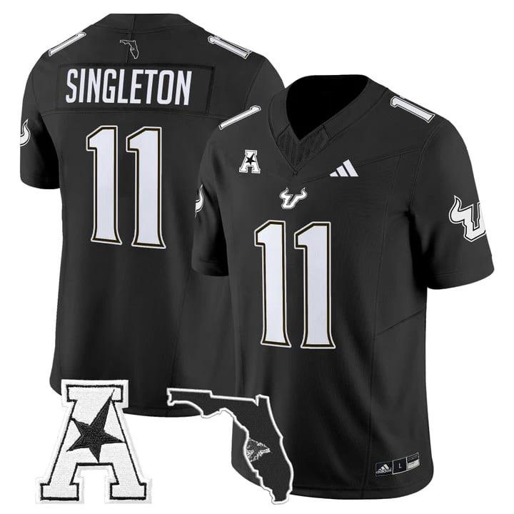 Keshaun Singleton Jersey #11 South Florida Bulls 2025 Limited Stitched Black by My Store NCAA Football Jerseys