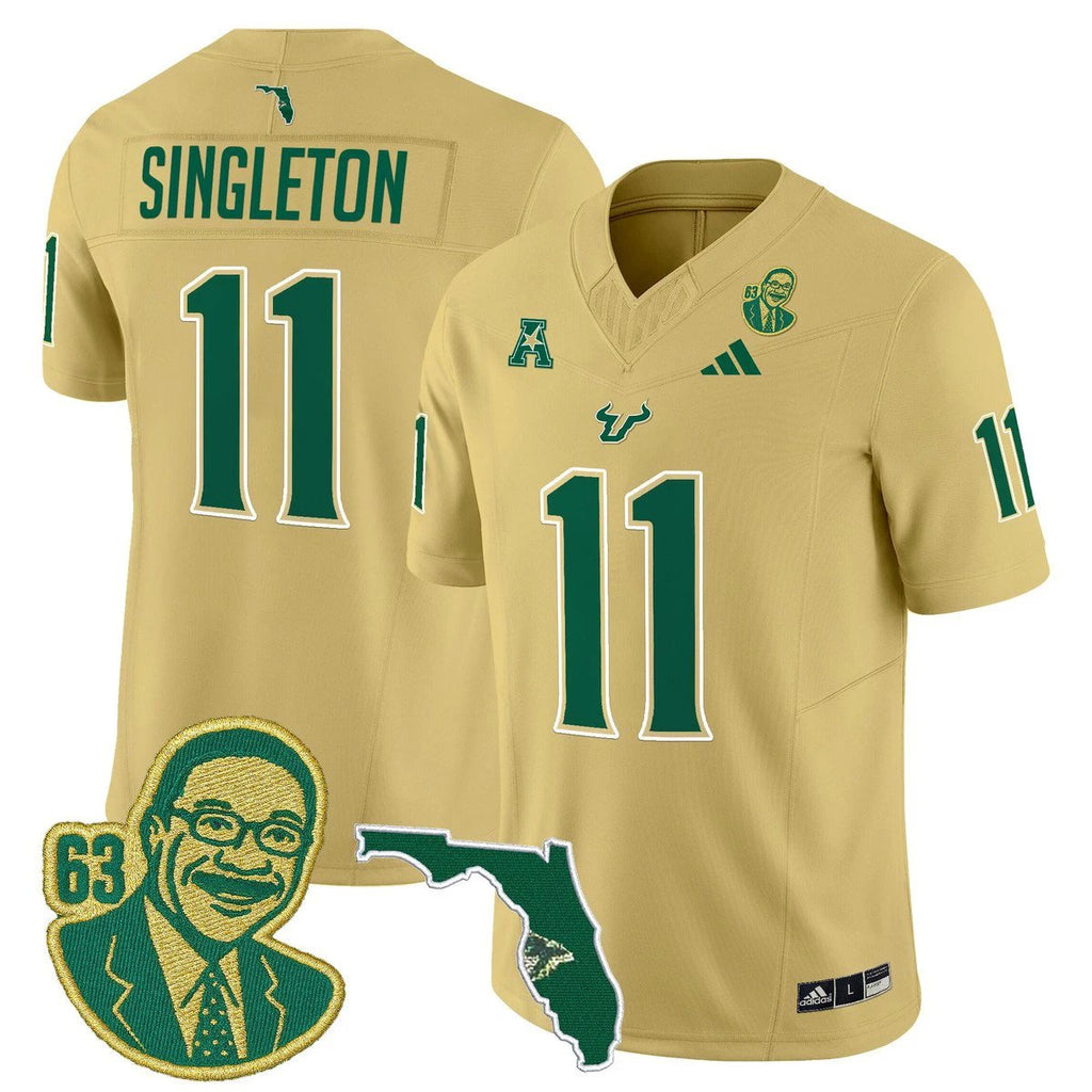 Keshaun Singleton Jersey #11 South Florida Bulls Lee Roy Selmon Legacy Gold by My Store NCAA Football Jerseys