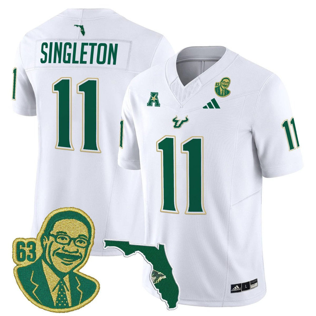 Keshaun Singleton Jersey #11 South Florida Bulls Lee Roy Selmon Legacy White by My Store NCAA Football Jerseys