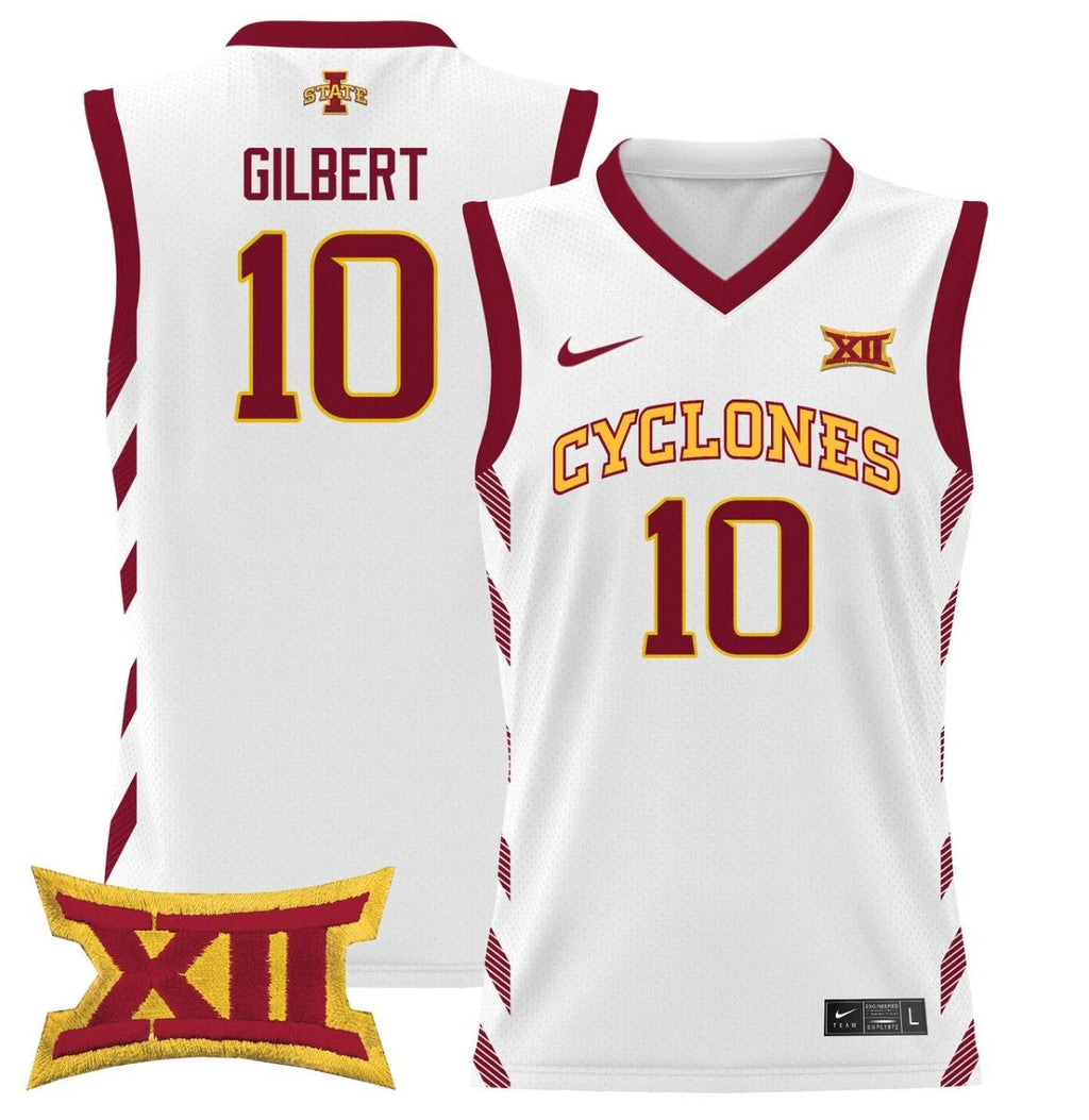 Keshon Gilbert Jersey #10 Iowa State 2024 Lightweight Basketball White by My store basketball