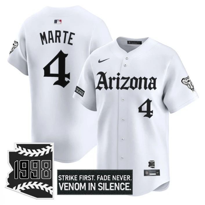 Ketel Marte Jersey #4 Arizona Diamondbacks Gothic Desert Fang Edition White by My Store