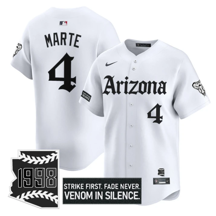 Ketel Marte Jersey #4 Arizona Diamondbacks Gothic Desert Fang Edition White by My Store