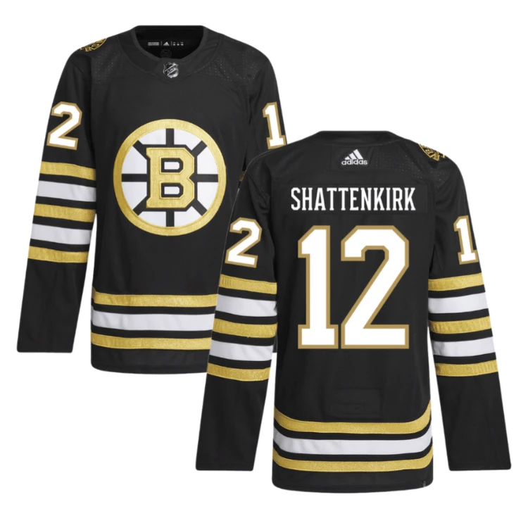 Kevin Shattenkirk 12 Boston Bruins 100th Anniversary Primegreen Home Men Jersey Black by Hockey David
