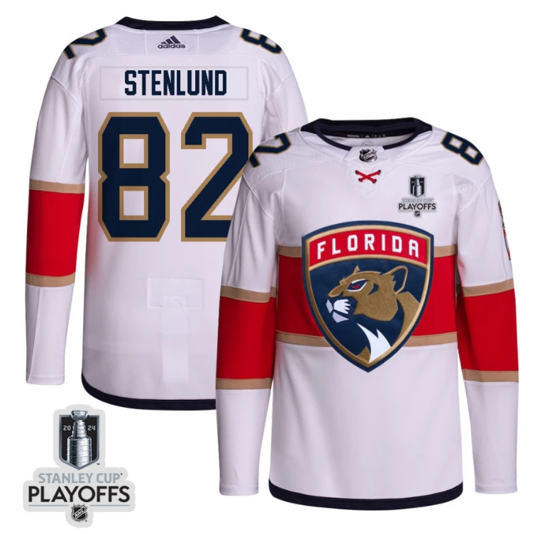 Kevin Stenlund 82 Florida Panthers 2024 NHL Playoffs Patch Away Jersey Customized - Men, White by Hockey David
