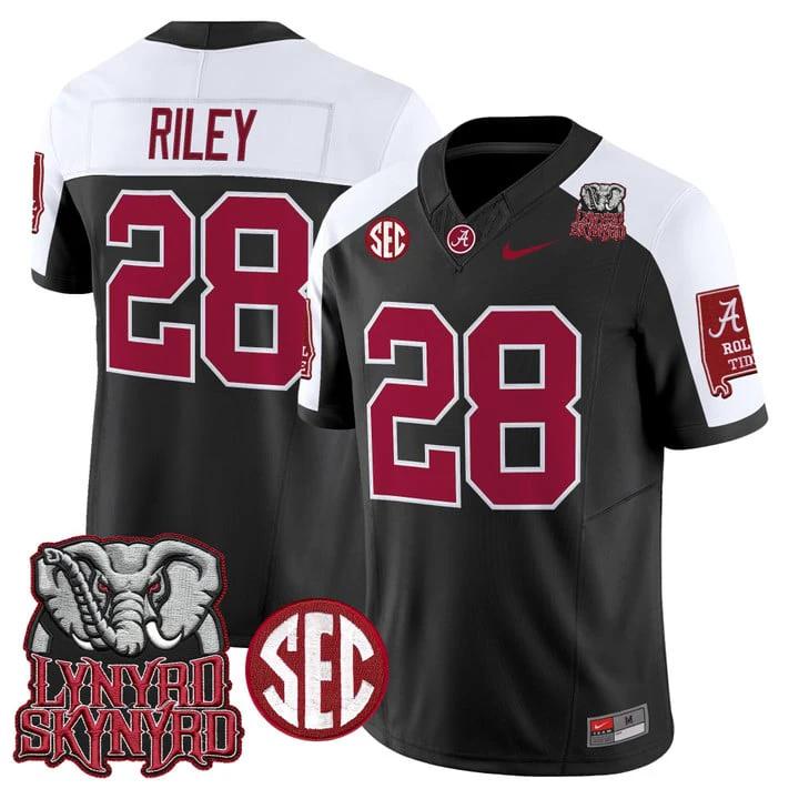 Kevin Riley Jersey #18 Alabama Crimson Tide Lynyrd Skynyrd Patch Stitched by My Store NCAA Football Jerseys