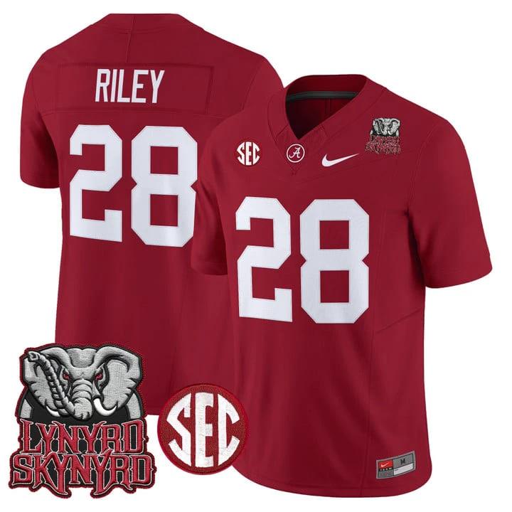 Kevin Riley Jersey #18 Alabama Crimson Tide Lynyrd Skynyrd Patch Stitched by My Store NCAA Football Jerseys