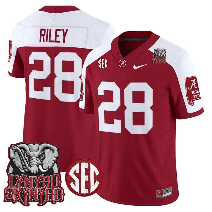 Kevin Riley Jersey #18 Alabama Crimson Tide Lynyrd Skynyrd Patch Stitched by My Store NCAA Football Jerseys