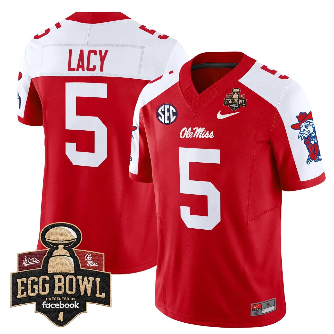 Kewan Lacy Jersey #5 Ole Miss Rebels 2025 Egg Bowl Limited Stitched by My Store NCAA Football Jerseys