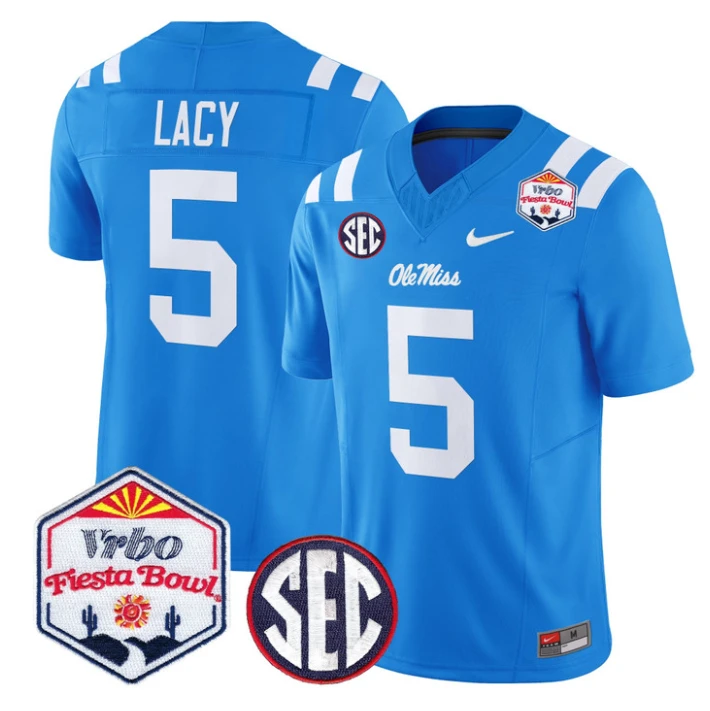 Kewan Lacy Jersey #5 Ole Miss Rebels 2026 Fiesta Bow Vapor Stitched by My Store NCAA Football Jerseys