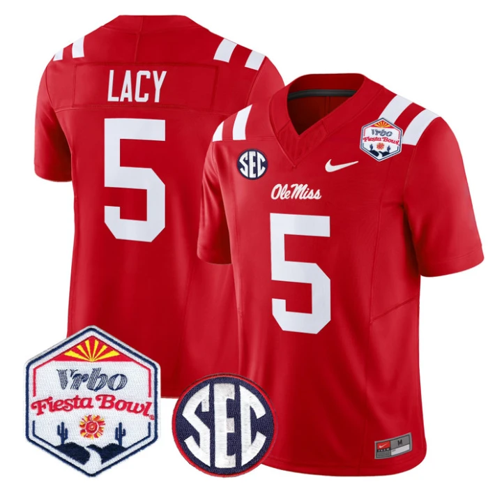 Kewan Lacy Jersey #5 Ole Miss Rebels 2026 Fiesta Bow Vapor Stitched by My Store NCAA Football Jerseys