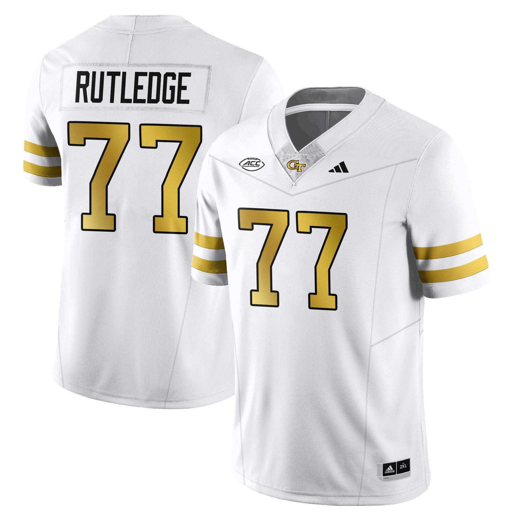 Keylan Rutledge Jersey #77 Georgia Tech Football 2025 Limited Stitched White by NCAA Football Jersey