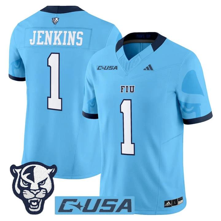 Keyone Jenkins Jersey #1 Florida International Panthers 2025 Stitched by My Store NCAA Football Jerseys