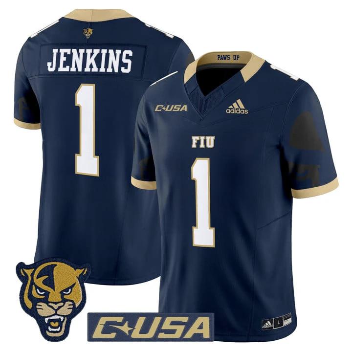 Keyone Jenkins Jersey #1 Florida International Panthers 2025 Stitched by My Store NCAA Football Jerseys