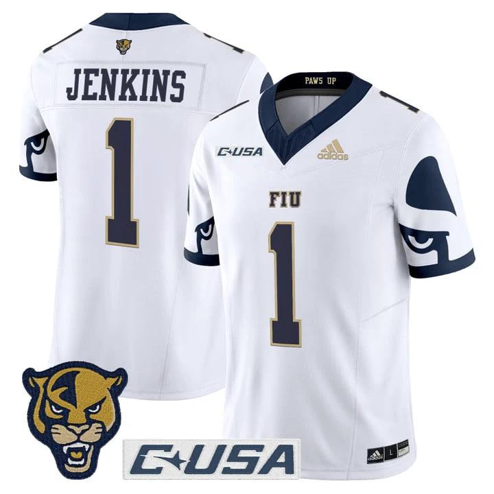 Keyone Jenkins Jersey #1 Florida International Panthers 2025 Stitched by My Store NCAA Football Jerseys